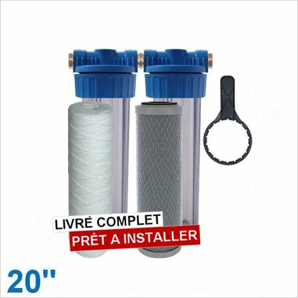 Filtration Charbon granulé 10'' entrée/sortie 3/4