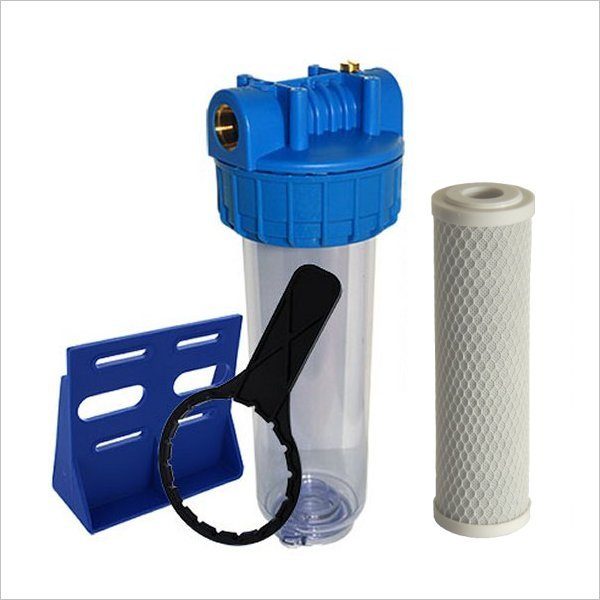 Station filtration calcaire, charbon actif et sédiment Aquapro avec bypass